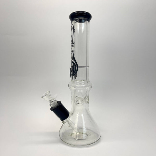 Large Stone Age Black Accented Classic Glass Bongs - 35cm