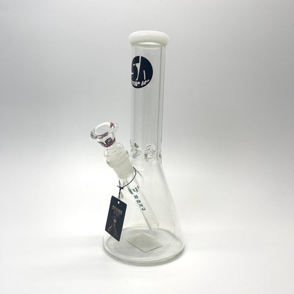 Medium Stone Age White Beaker Glass Bongs - 26cm