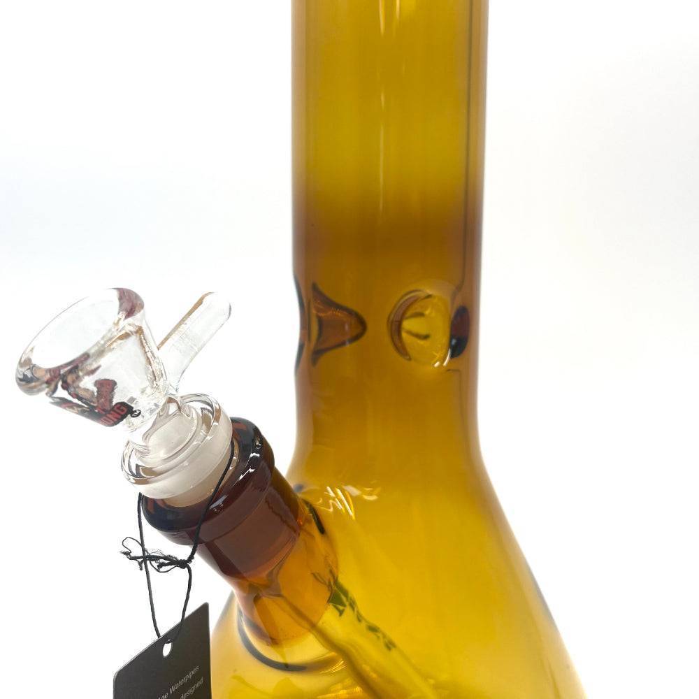 Large Stone Age Champagne Yellow Tube Glass Bongs - 35cm