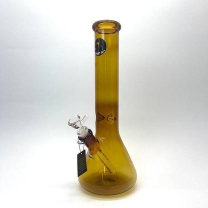 Large Stone Age Champagne Yellow Tube Glass Bongs - 35cm