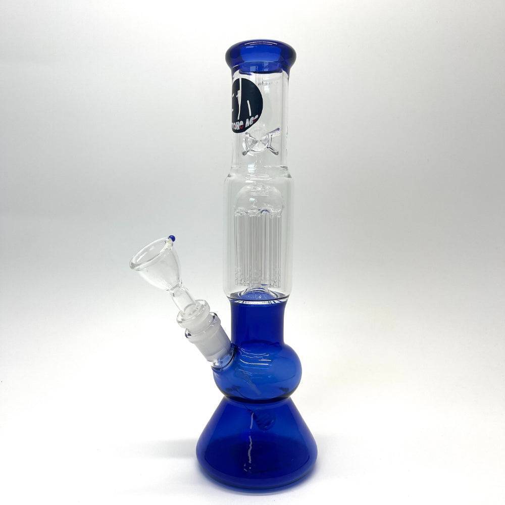 Large Stone Age Blue Tree Percolator Glass Bongs - 30cm