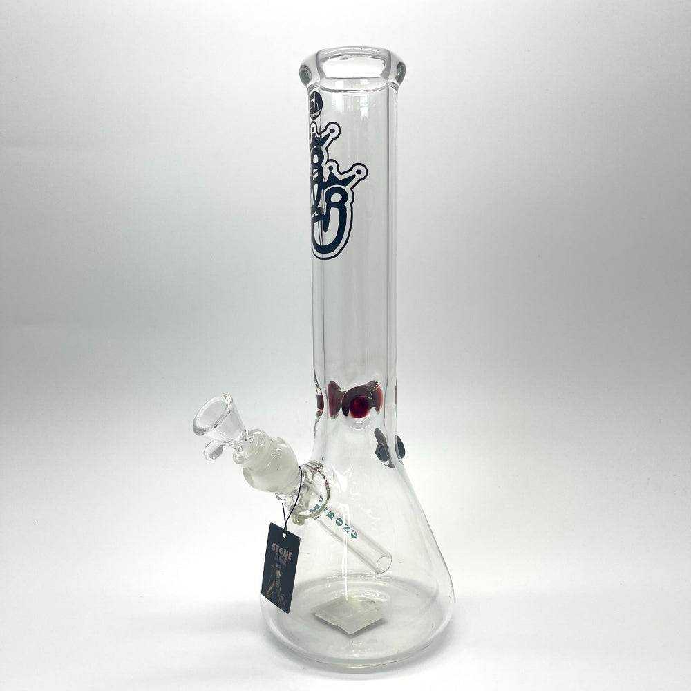 Large Stone Age "JJ" Logo Beaker Glass Bongs - 35cm