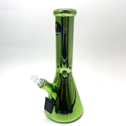 Large Stone Age Metallic Green Glass Bongs - 32cm