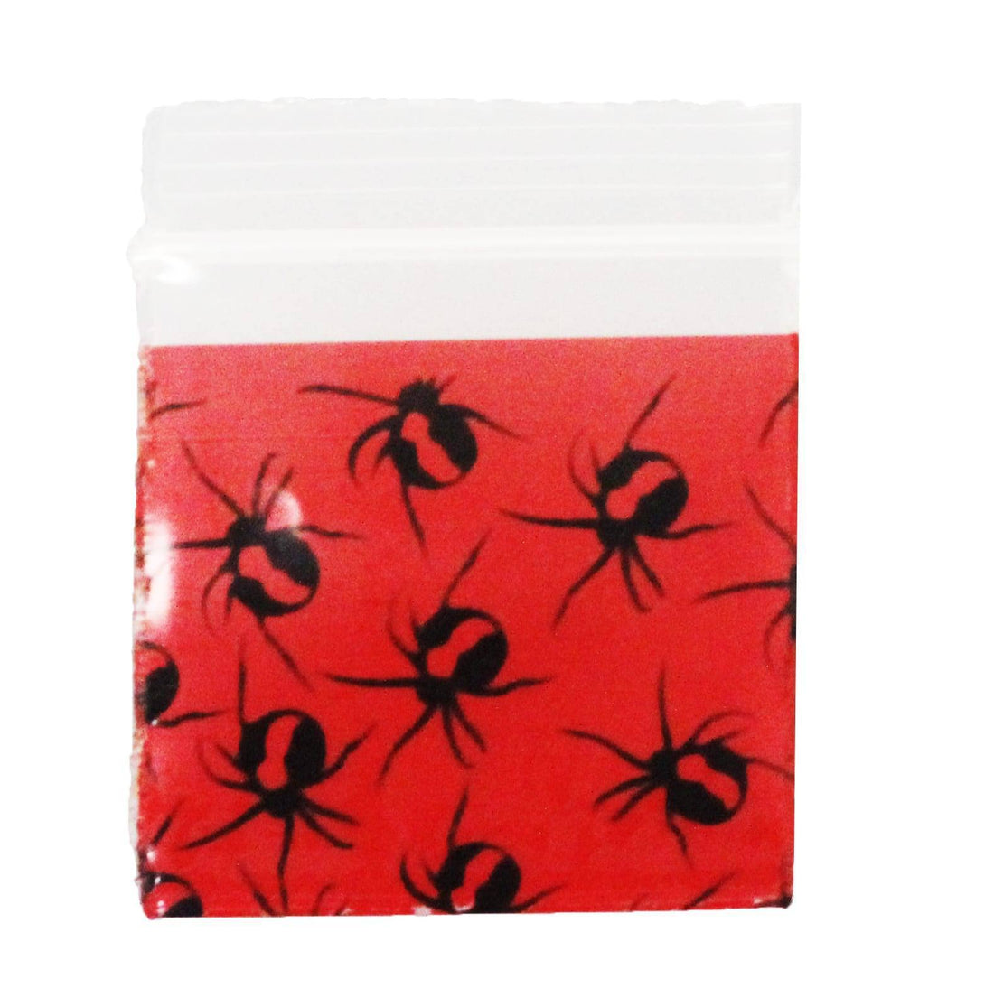 Red Back Spider Bag 30x30mm with various glass bongs and water pipes