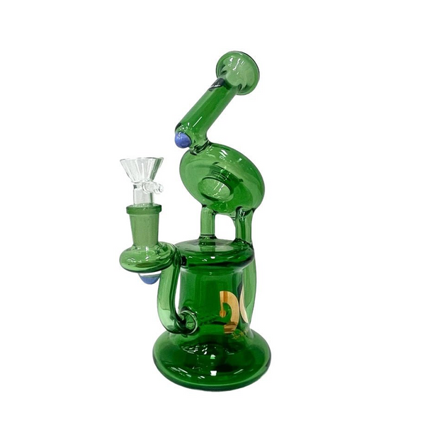 Weedo Medium Green Tornado Recycler Tobacco Glass Bongs - 23cm