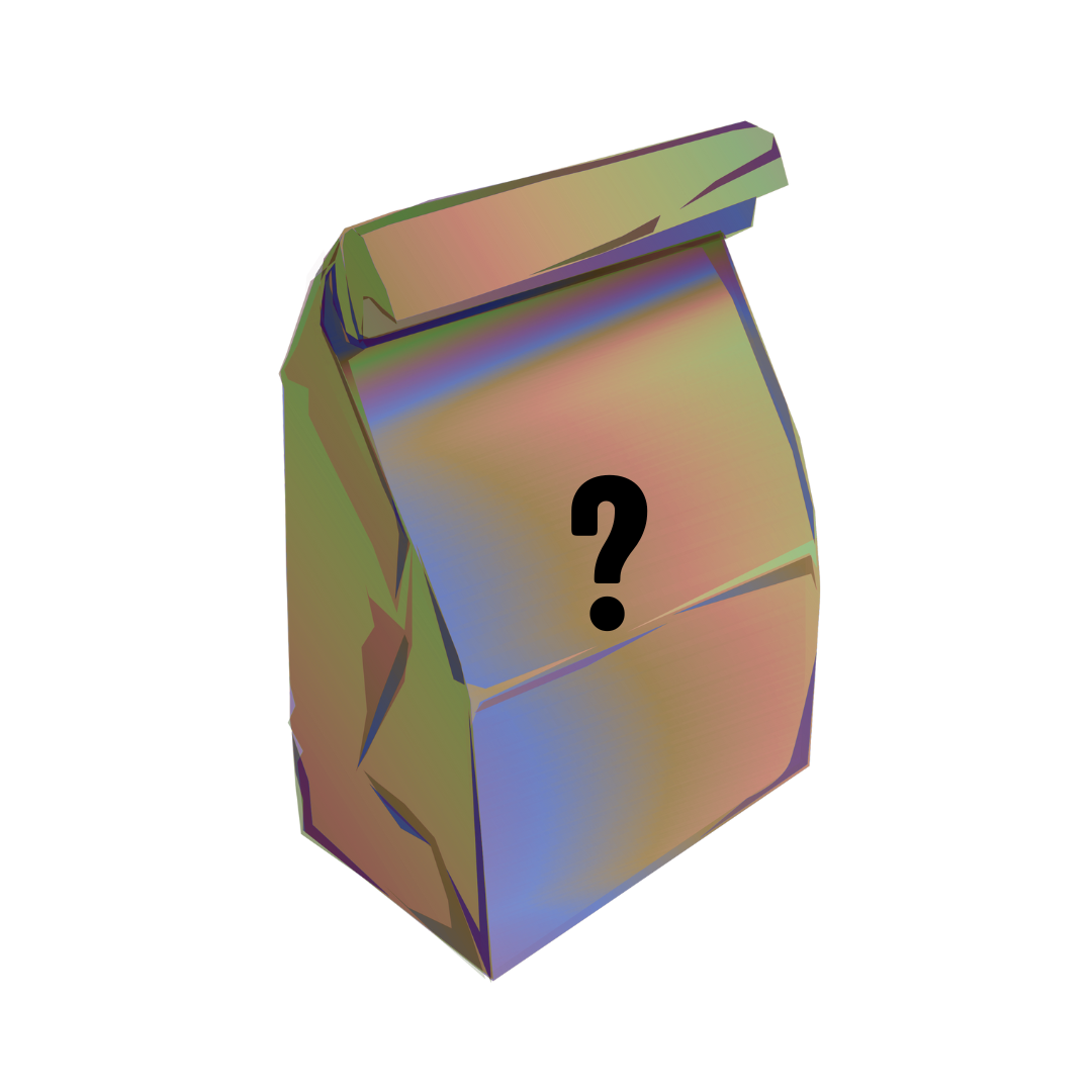 Colorful box with a question mark on a white background