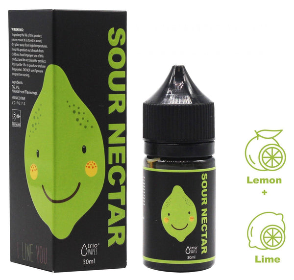 Trio Premium E-juice 30ml SOUR NECTAR with glass bongs and water pipes