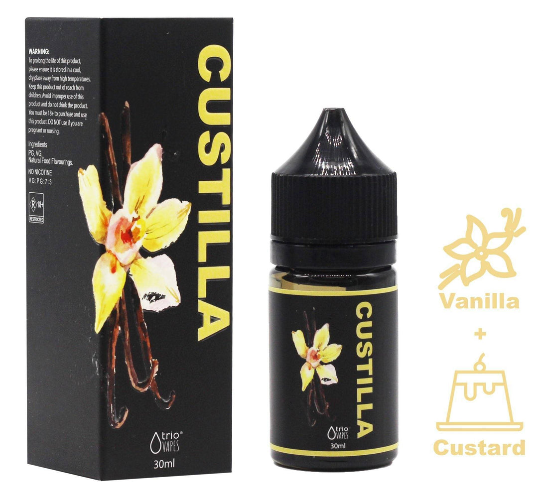 Trio Premium E-juice 30ml CUSTILLA with glass bongs and water pipes