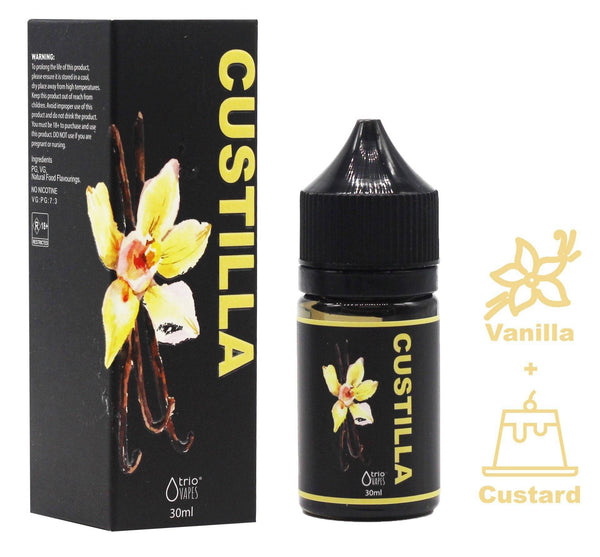 Trio Premium E-juice 30ml CUSTILLA with glass bongs and water pipes