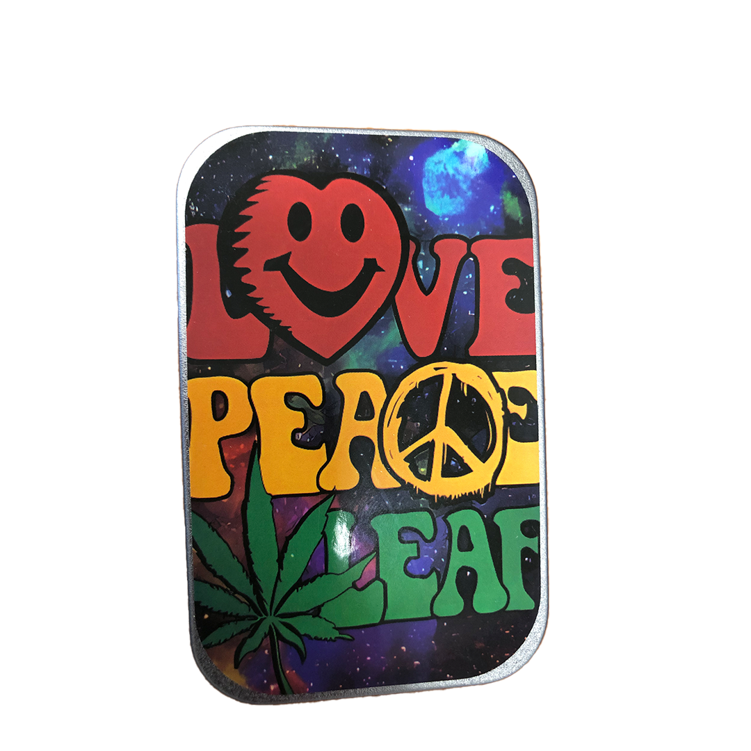 Metal Storage Love Peace Leaf