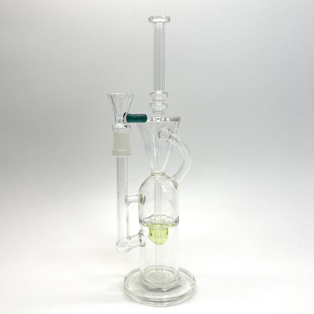 Weedo Medium Glass Bongs Smoking Cross Structure - 28cm Percolator Bong