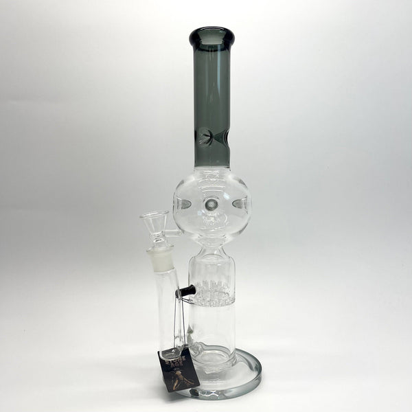 Weedo Large Glass Bongs with Dark Green Top (30cm) Percolator Bong