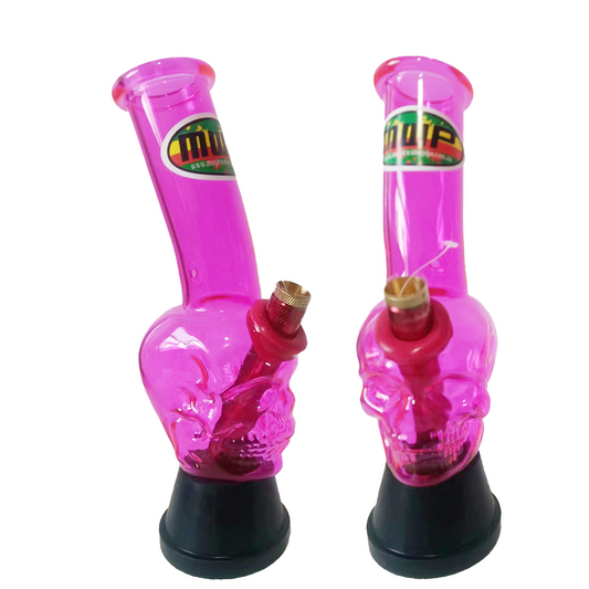 MWP Small Glass bongs Pink Skull 20cm