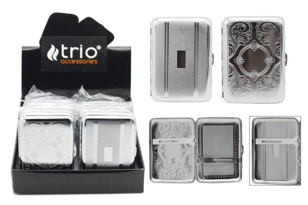 Assorted glass bongs and water pipes with metal cigarette case accessory