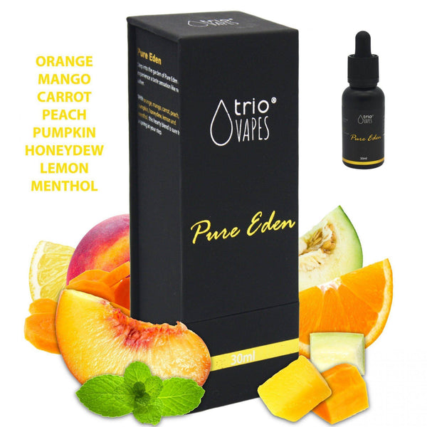 Trio Vapes Premium E-Liquid Pure Eden with glass bongs and water pipes available online in Australia