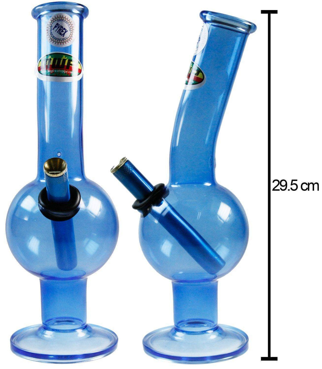 MWP Blue All Glass Bent Bubble Bong 29.5cm available online in Australia
