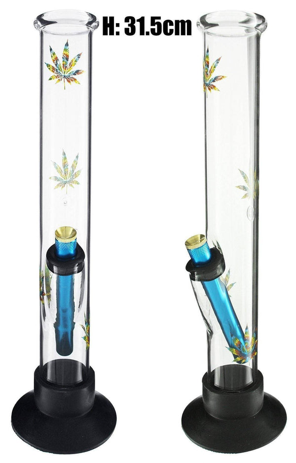 Large Didgeridoo-Colored Leaf glass bong with water pipe feature