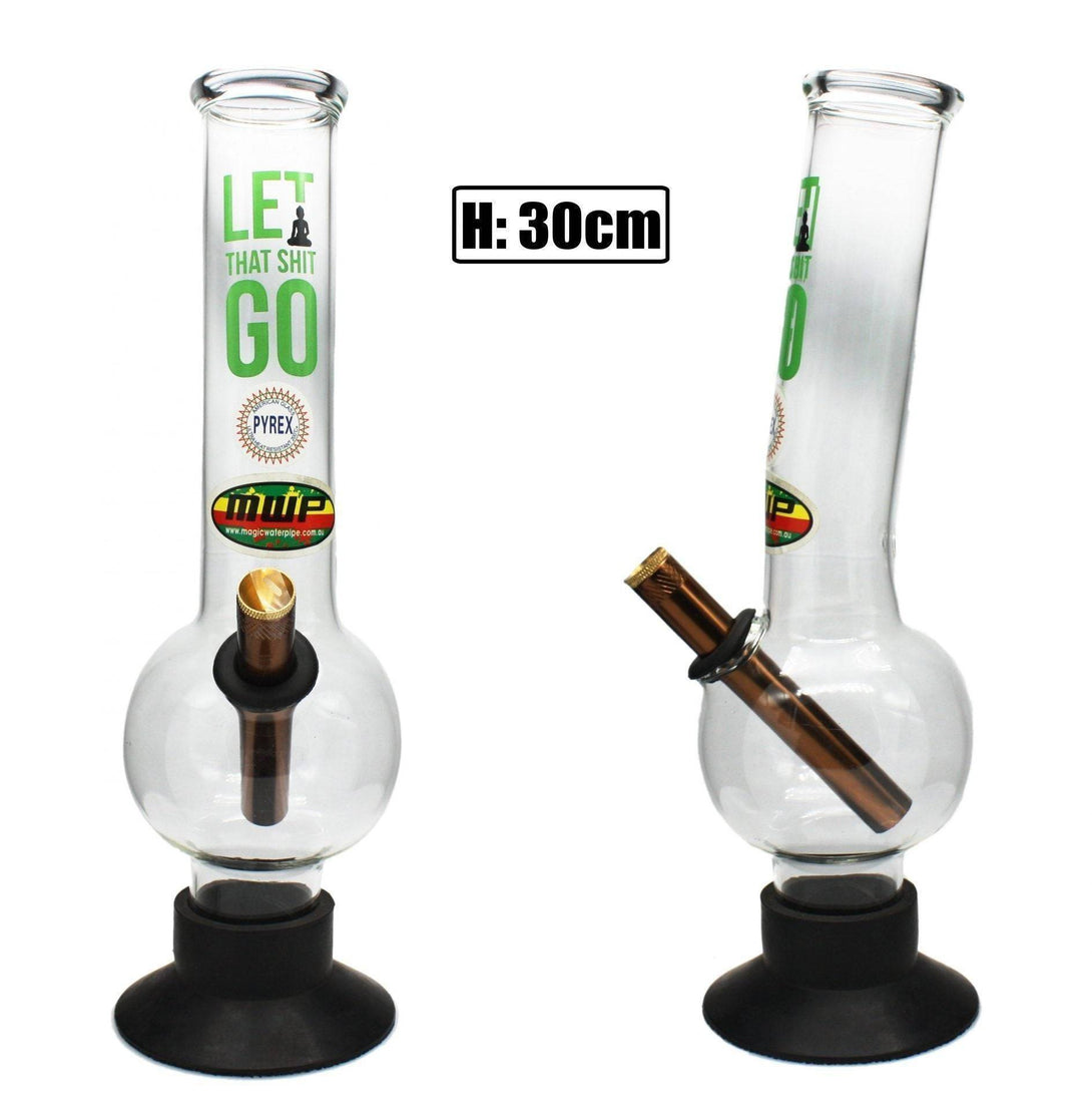 Large Glass Bonza Bubble Bong - Let It Go Design 30cm