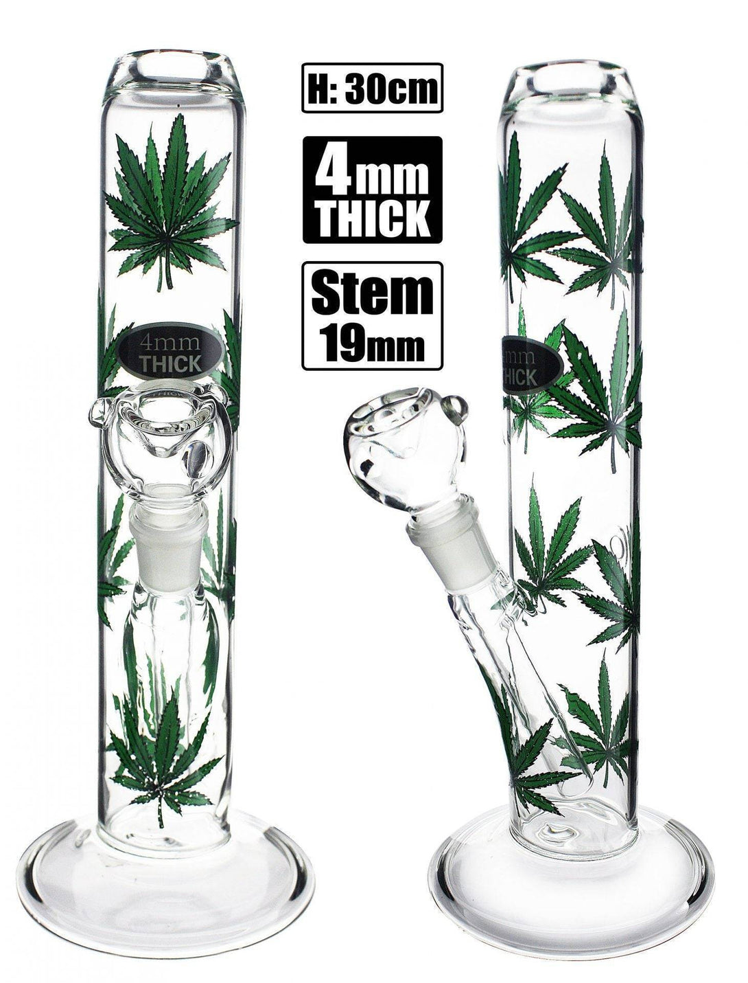 Stone Age Large Didgeridoo Green Leaf 30cm glass bong