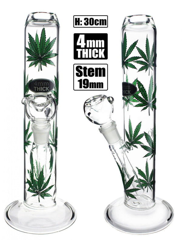 Stone Age Large Didgeridoo Green Leaf 30cm glass bong