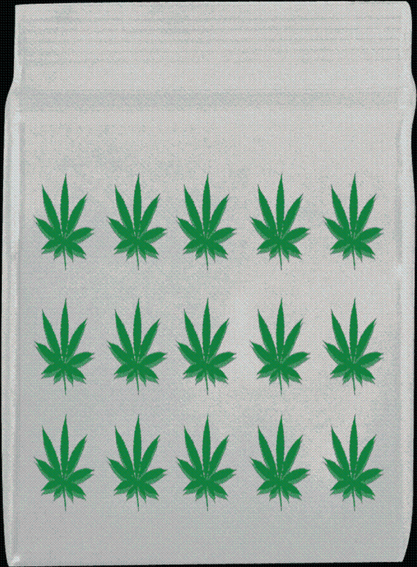 Green Leaf Bag themed glass bong with water pipe from bongs Australia online shop