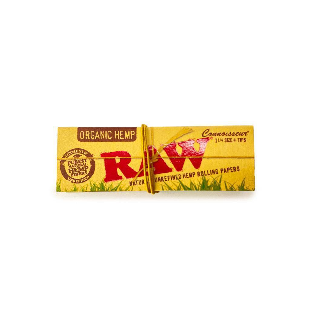 RAW Rolling with Tips Connoisseur - 1¼ size Natural Gum Unrefined Hemp