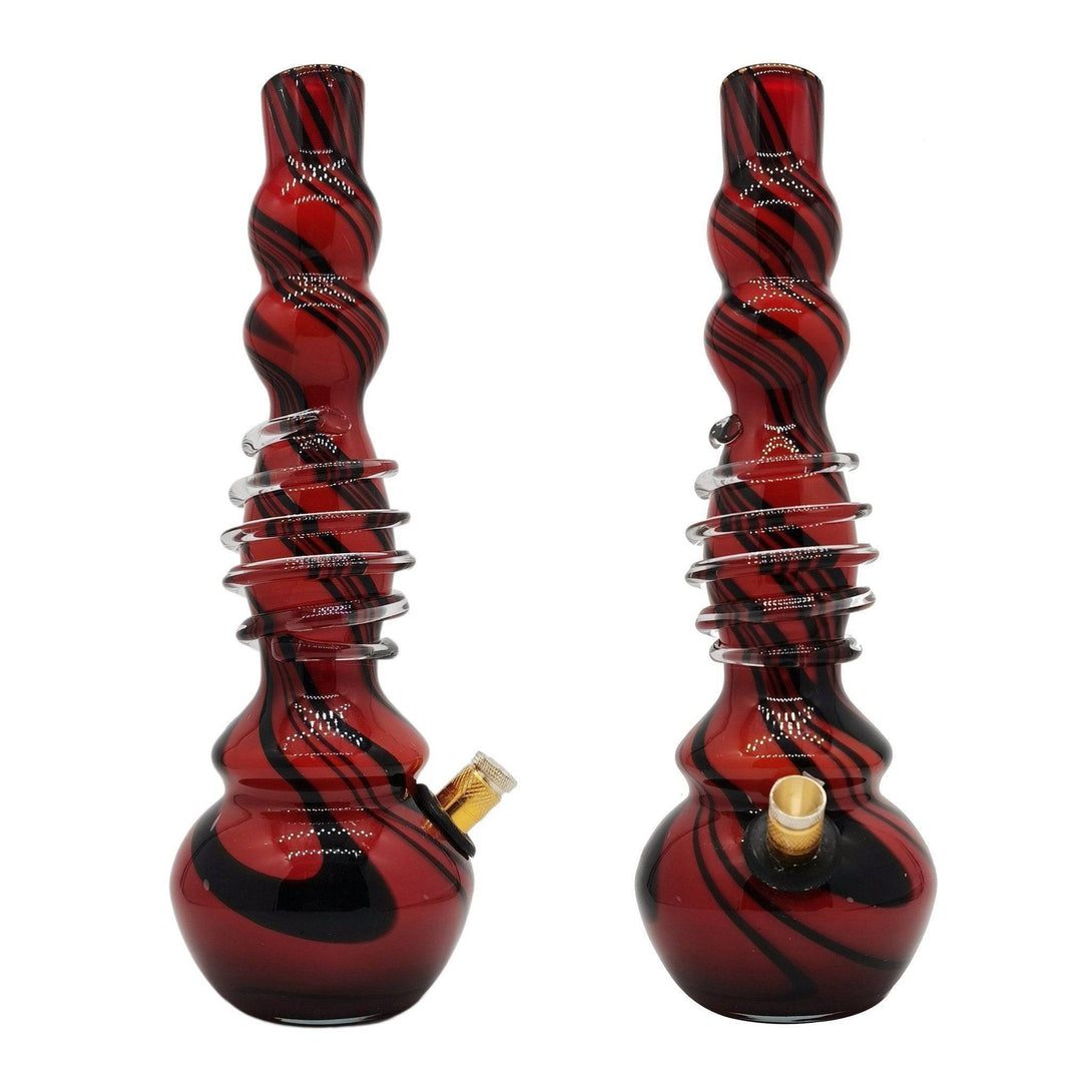 3G Black & Red Swirl Bong (30cm) - 3G Bong - BongsMart Australia