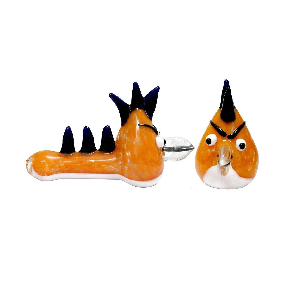 3G Character Bird Glass Pipe - Orange (15cm) - 3G Dry Pipe - BongsMart Australia