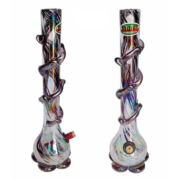 3G White & Metallic Swirl (40cm) - 3G Bong - BongsMart Australia