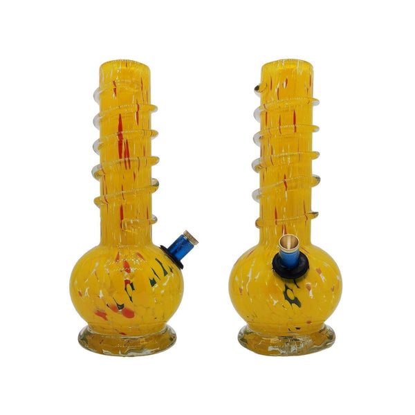 3G Yellow Swirl Waterpipe (25cm) - 3G Bong - BongsMart Australia