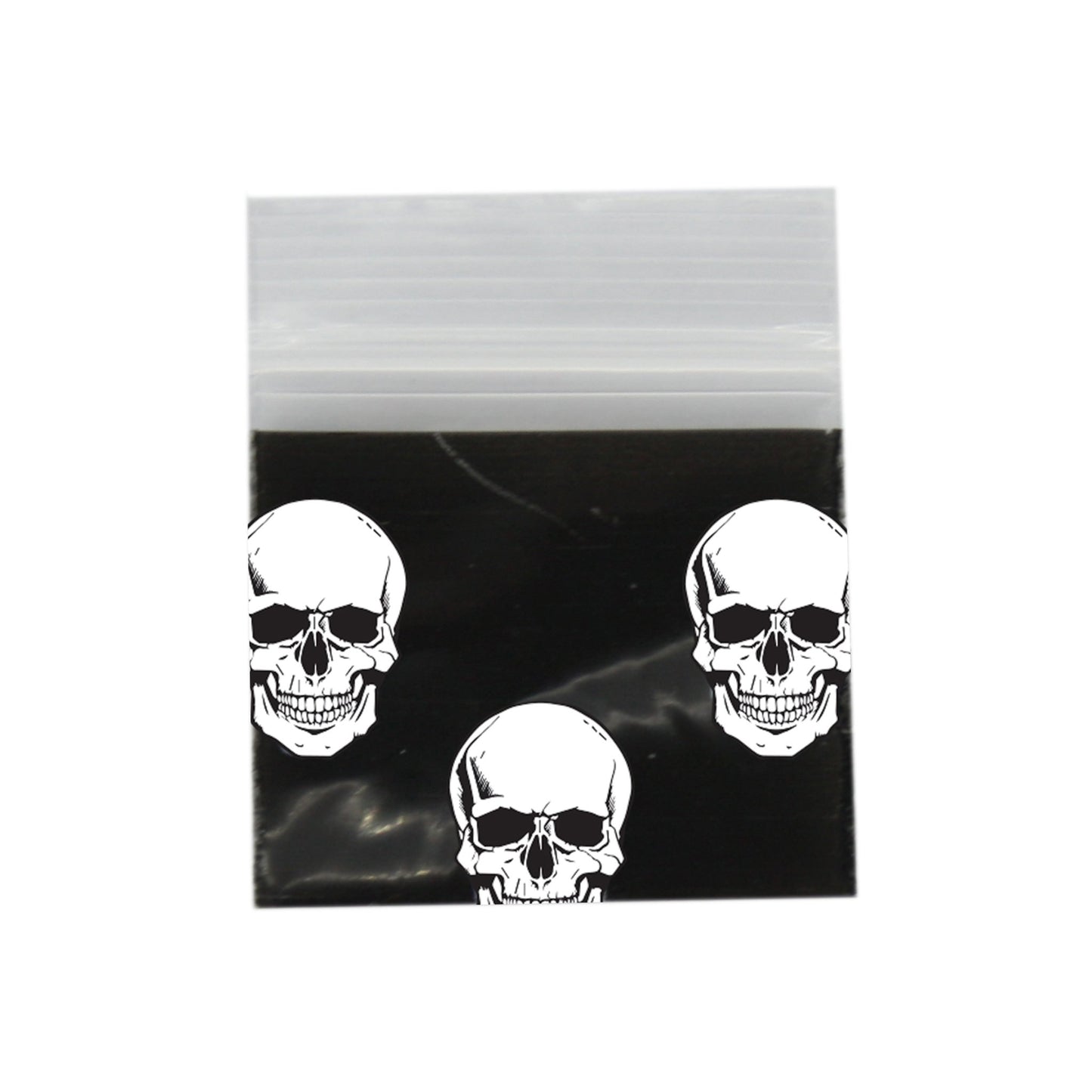 Black Skull Bag 25mm x 25mm - Plastic Bag - BongsMart Australia
