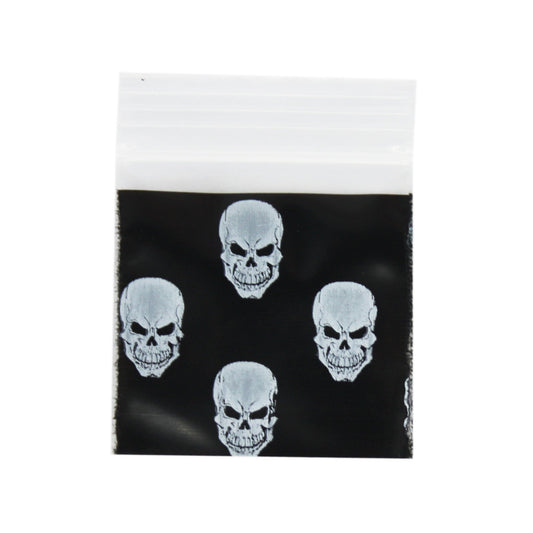 Black Skull Bag 32mm x 32mm - Plastic Bag - BongsMart Australia