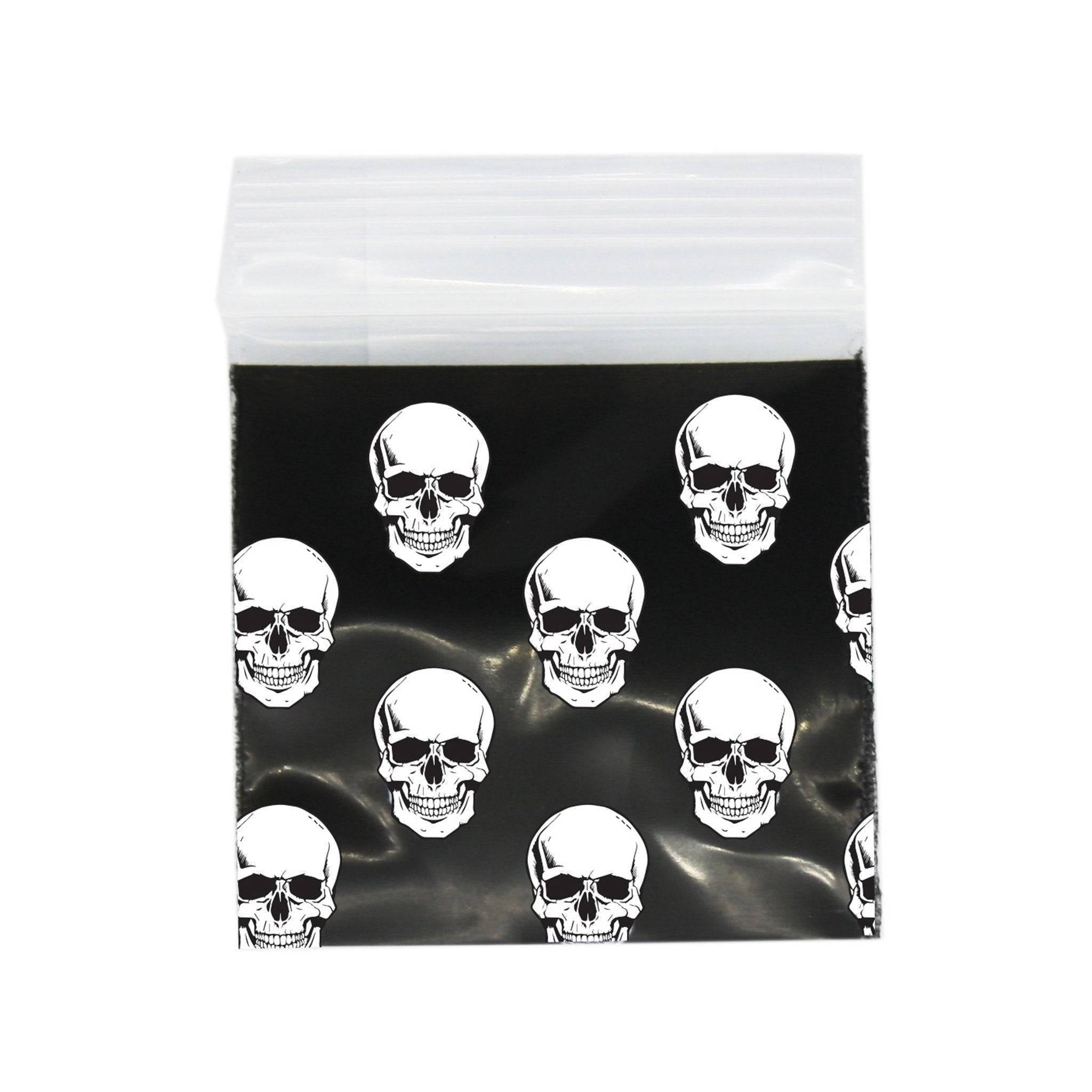 Black Skull Bag 38mm x 38mm Plastic Bag BongsMart Australia