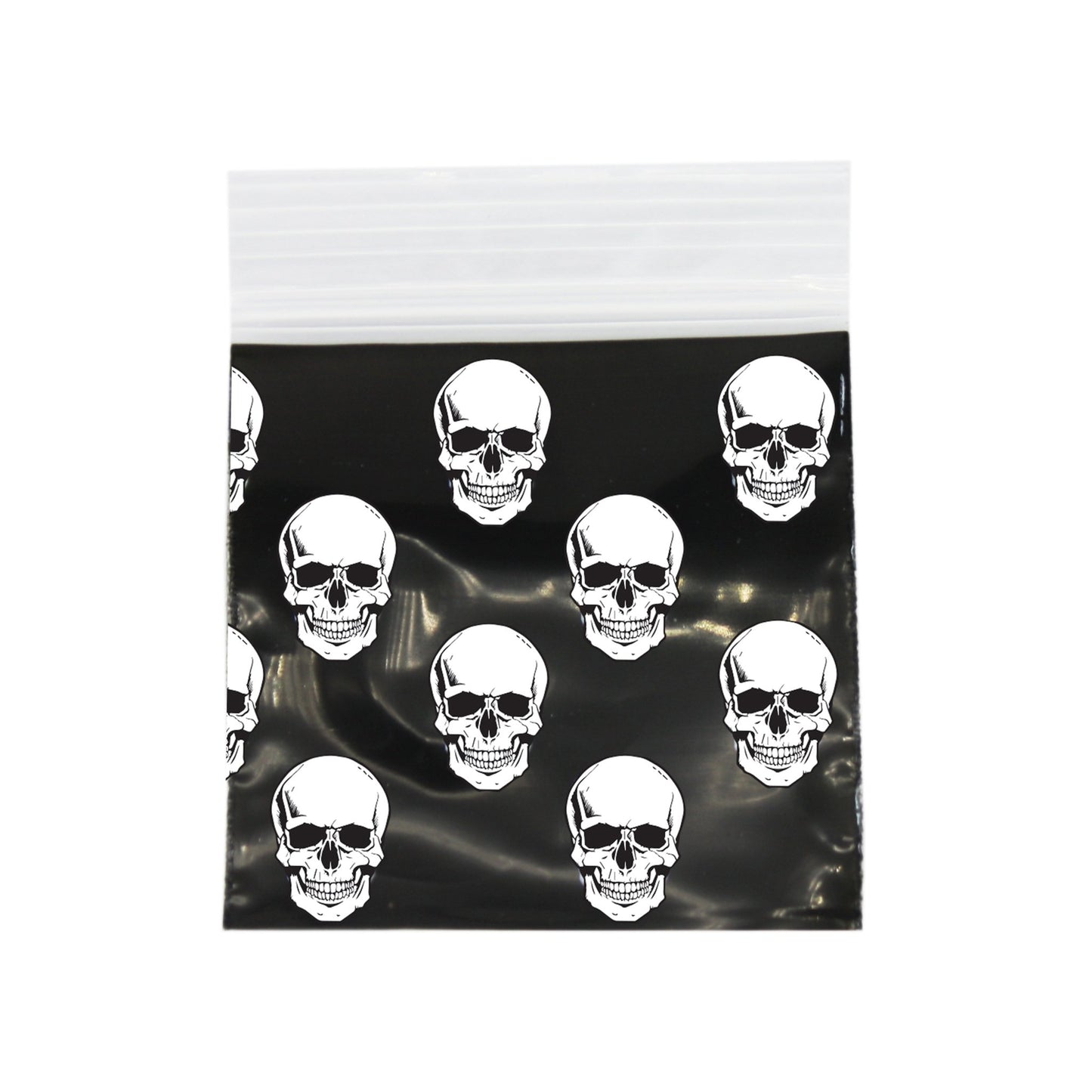 Black Skull Bag 51mm x 51mm - Plastic Bag - BongsMart Australia