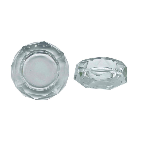 Crystal Cut Plain Glass Ashtray - Ashtray - BongsMart Australia