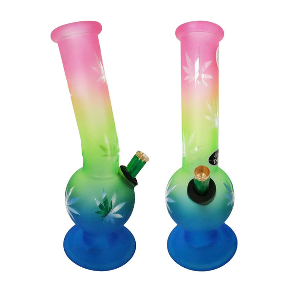 Bongfire Medium Rainbow Bent Bubble Leaf (28cm) - Bongfire Bong - BongsMart Australia