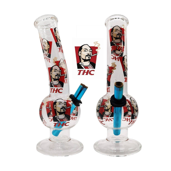 Medium Bent Bubble THC Print (28cm) - Bongfire Bong - BongsMart Australia