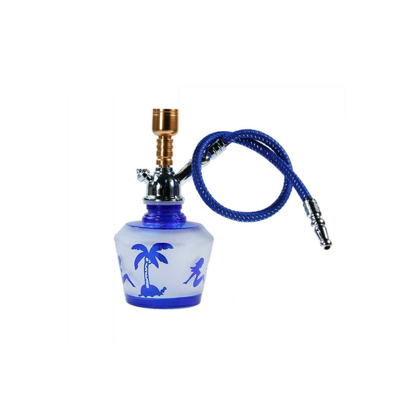 Mini Hookah With Sexy Girl On Island - Blue - Hookah - BongsMart Australia