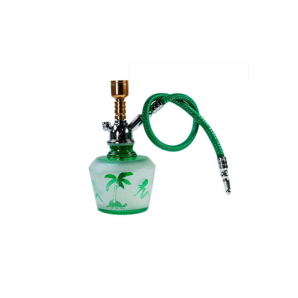 Mini Hookah With Sexy Girl On Island - Green (14cm) - Hookah - BongsMart Australia