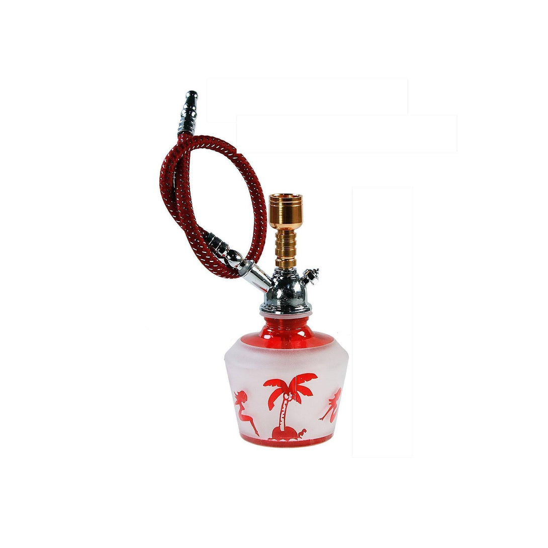 Mini Hookah With Sexy Girl On Island - Red (14cm) - Hookah - BongsMart Australia