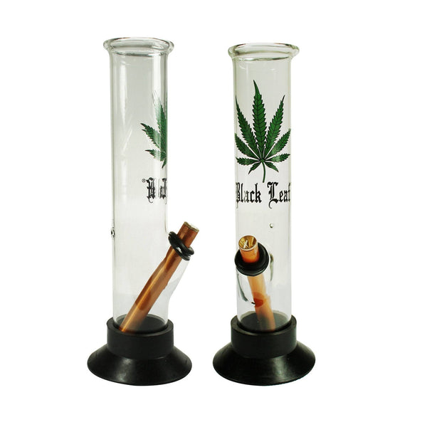 MWP Black Leaf Glass Waterpipe (30cm) - MWP Bong - BongsMart Australia