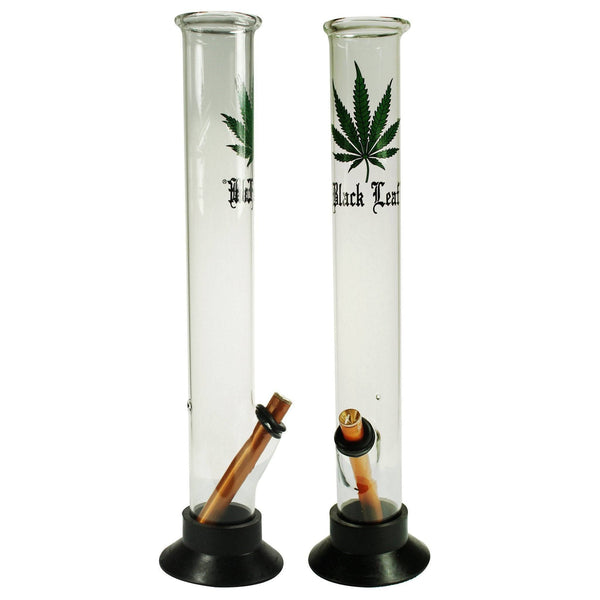 MWP Black Leaf Glass Waterpipe (40cm) - MWP Didgeridoo - BongsMart Australia