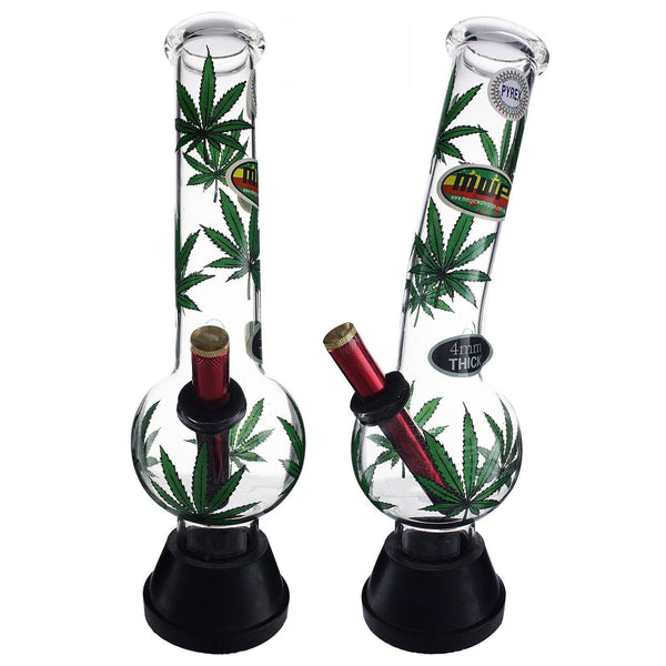 MWP Large Glass Bonza Bubble - Green Leaf (30cm) - MWP Bong - BongsMart Australia