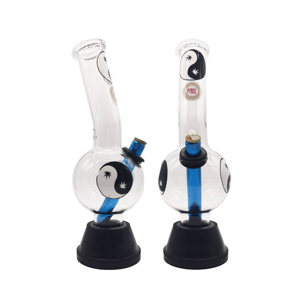 MWP Medium Bent Bubble Bong Yin Yang Design (25cm) - MWP Bong - BongsMart Australia