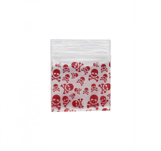Red Skull Bag 32mm x 32mm - Plastic Bag - BongsMart Australia