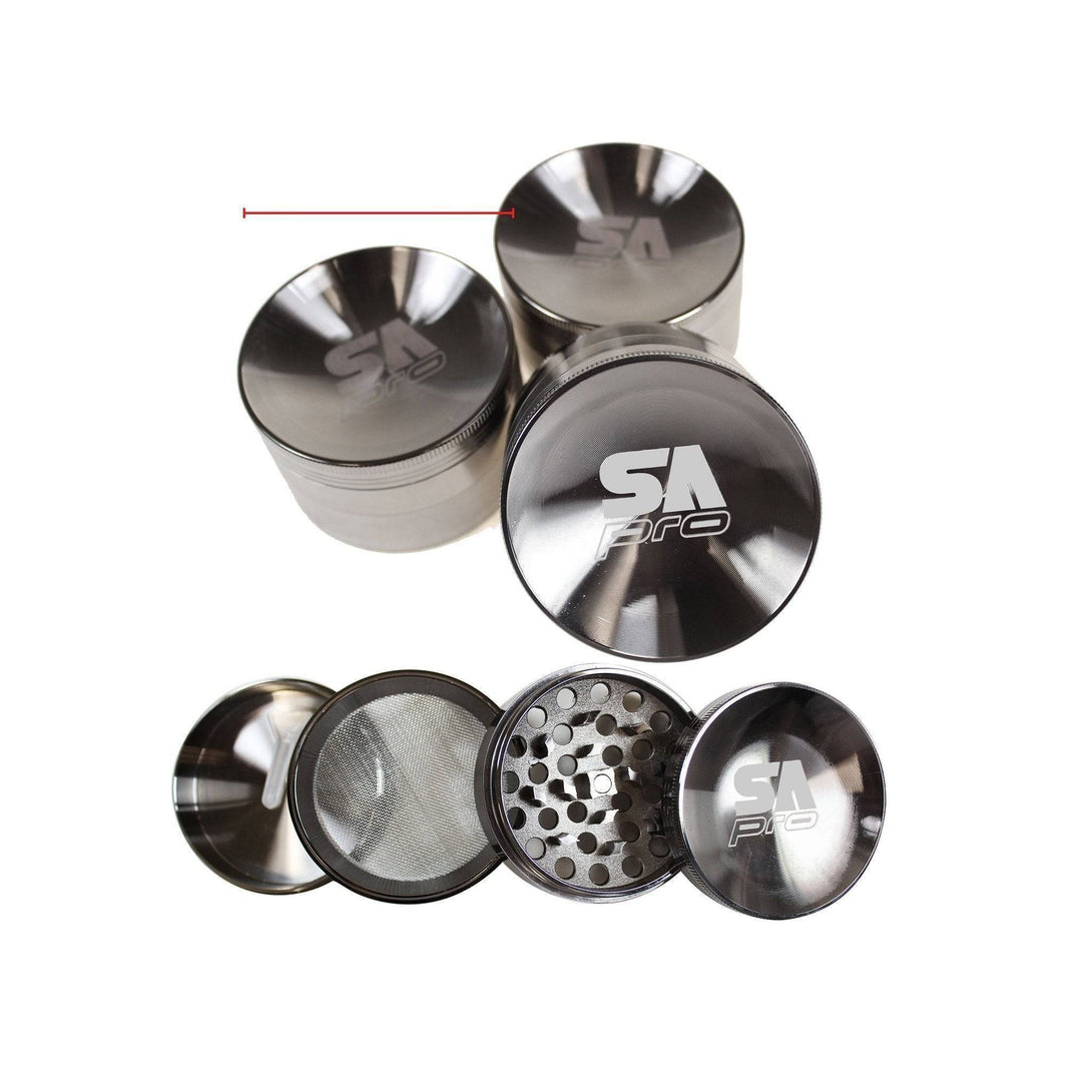 SA Pro 4 Piece Laser Cut Herb Grinder with Storage 6.3cm