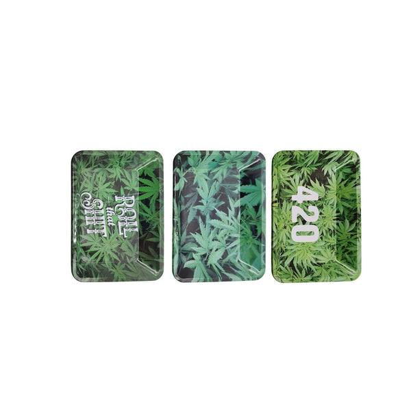 Small Rolling Tray Mixed Leaf Design - Rolling tray - BongsMart Australia