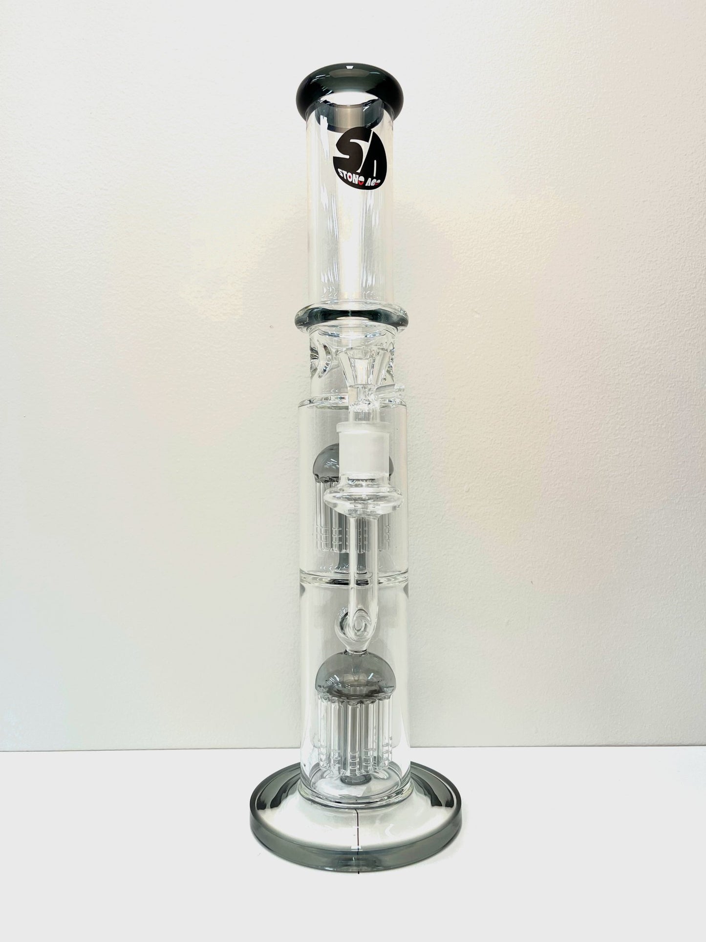 Stone Age Double Gray Tree Perc Waterpipe/Bong (40cm)(Special Edition Only 1 In Stock) - Stone Age Special Edition - BongsMart Australia
