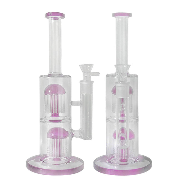 Stone Age Double Tree Perc- Pink(31cm) - Stone Age Bong - BongsMart Australia