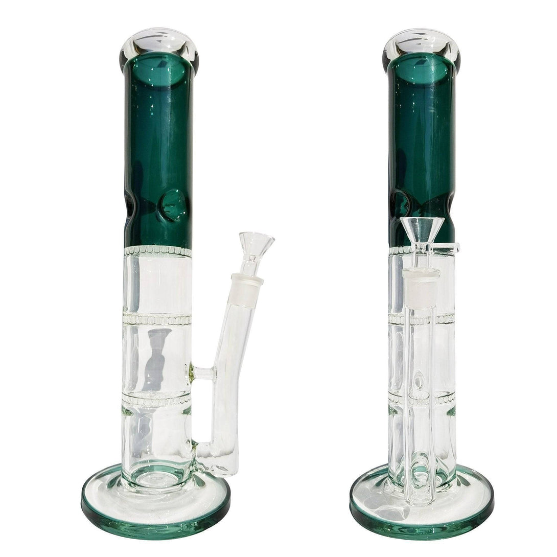 Stone Age Triple Perc Waterpipe/Bong Green(35cm) - Stone Age Bong - BongsMart Australia